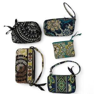 Bundle of 5 Vera Bradley Wallets,Wristlets, and Makeup bag set